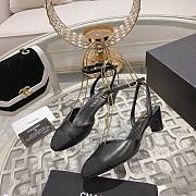 	 Bagsaaa Chanel Slingback Heeled Sandals Pointed Black - 4
