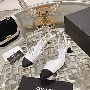 	 Bagsaaa Chanel Slingback Heeled Sandals Pointed White  - 6