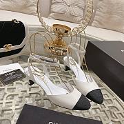 	 Bagsaaa Chanel Slingback Heeled Sandals Pointed White  - 5