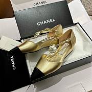 Bagsaaa Chanel Slingback Heeled Sandals Pointed Gold - 6