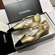 Bagsaaa Chanel Slingback Heeled Sandals Pointed Gold - 2