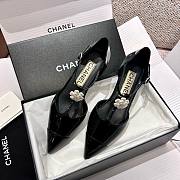 	 Bagsaaa Chanel Slingback Heeled Sandals Pointed Black Patent - 4