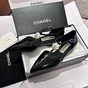 	 Bagsaaa Chanel Slingback Heeled Sandals Pointed Black Patent - 6