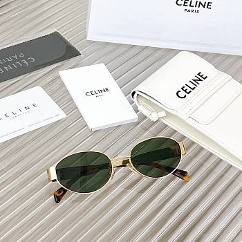 Bagsaaa Celine Triomphe Metal sunglasses gold/green