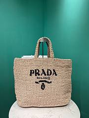 Bagsaaa Prada Raffia Large Tote Bag - 50*16*34cm - 1