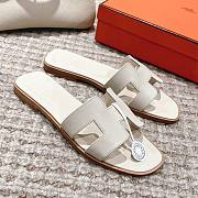 Bagsaaa Hermes Oran Sandals Box calfskin In White - 6