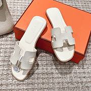 Bagsaaa Hermes Oran Sandals Box calfskin In White - 4