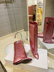 	 Givenchy Shark Lock Ankle Long Boots in laminated leather pink - 6