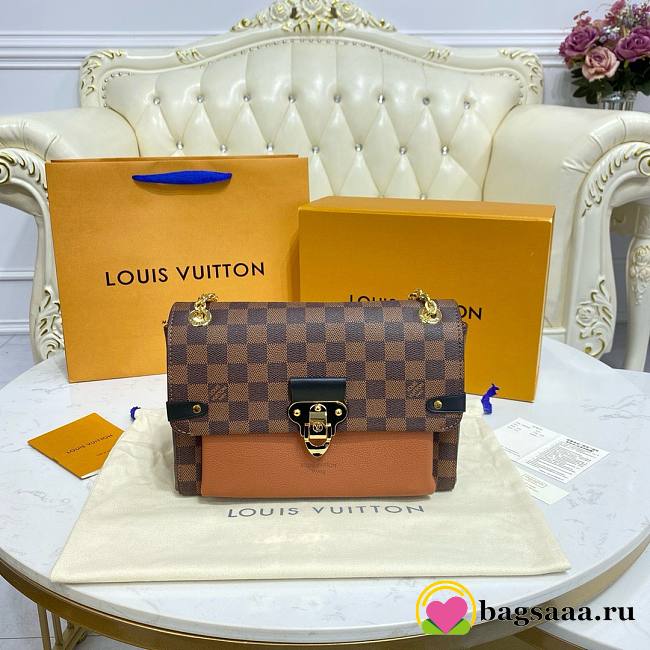 	 Bagsaaa Louis Vuitton Vavin bag PM Damier Ebene Orange - 25 x 17 x 9.5 cm - 1