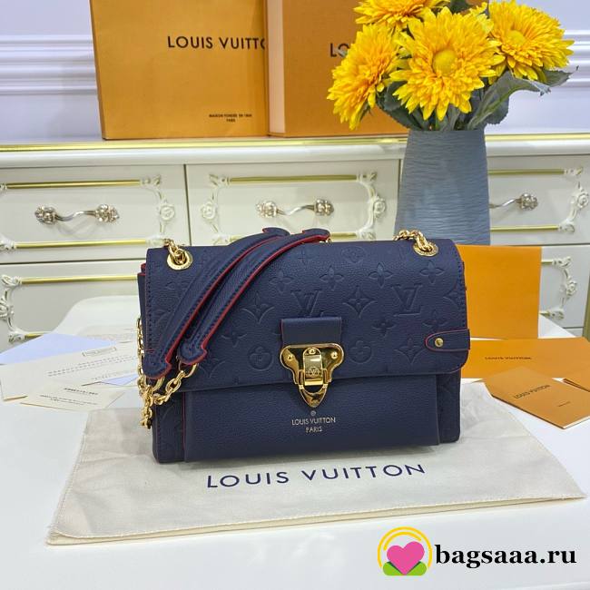	 Bagsaaa Louis Vuitton Vavin bag PM Monogram Empreinte Dark Blue - 25 x 17 x 9.5 cm - 1