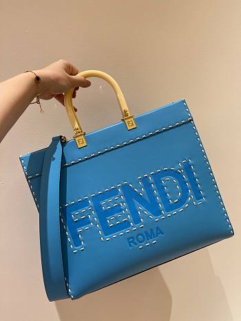 Bagsaaa Fendi Sunshine Blue Shoppper Tote - 35x17x31cm