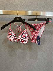 	 Bagsaaa Louis Vuitton Monogram Flower Tile Red Bikini - 1