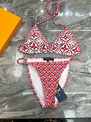 	 Bagsaaa Louis Vuitton Monogram Flower Tile Red Bikini - 2