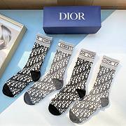 Bagsaaa dior Oblique Jacquard Socks Set - 3