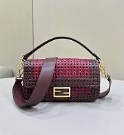 Bagsaaa Fendi Baguette Bag Interlaced Leather - 2