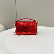 Bagsaaa Baguette Mini Red sequin bag -19*5*11cm - 2