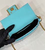 Bagsaaa Baguette Mini Blue sequin bag -19*5*11cm - 4