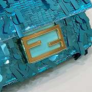 Bagsaaa Baguette Mini Blue sequin bag -19*5*11cm - 5