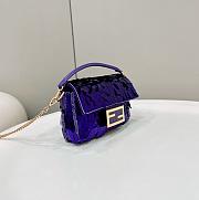 	 Bagsaaa Baguette Mini Purple sequin bag -19*5*11cm - 4