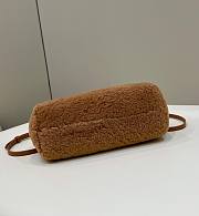Bagsaaa Fendi First Dark Brown Shearling Bag - 26*9.5*18cm - 2
