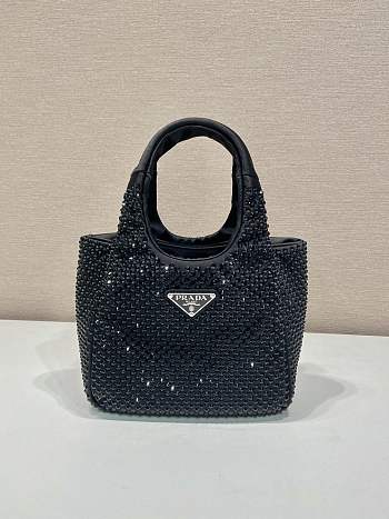 Bagsaaa Prada crystal-embellished black - 18*16*10cm