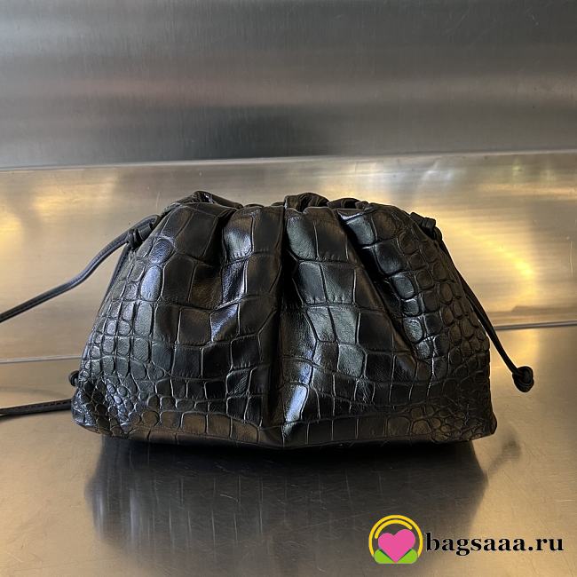 Bagsaaa Bottega Veneta Mini Pouch Black Crocodile Leather -  22*13*5cm - 1