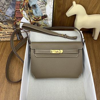 	 BAGSAAA HERMES KELLY DEPECHES 25 POUCH GREY