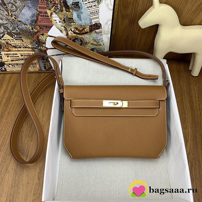 	 BAGSAAA HERMES KELLY DEPECHES 25 POUCH BROWN - 1