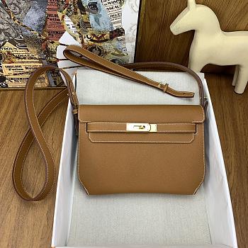 	 BAGSAAA HERMES KELLY DEPECHES 25 POUCH BROWN