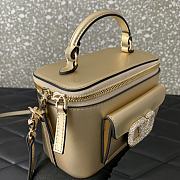 Bagsaaa Valentino Mini Locò Calfskin With Crystal Logo Black Gold - 5