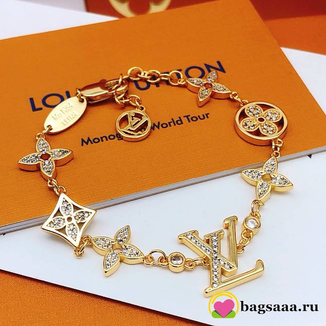 Bagsaaa Louis Vuitton Flower Crystal Bracelet  - 1