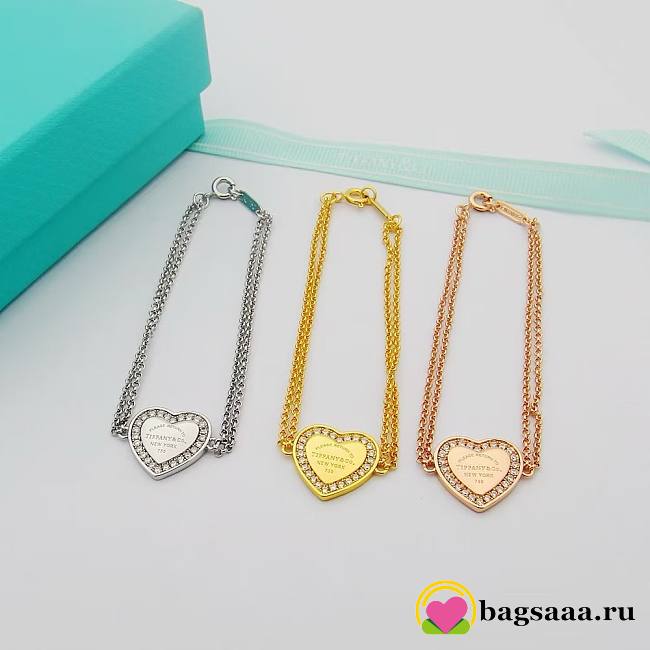 Bagsaaa Tiffany & Co Crystal Heart Bracelet  - 1