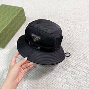 Bagsaaa Prada Nylon Bucket Black Hat - 2