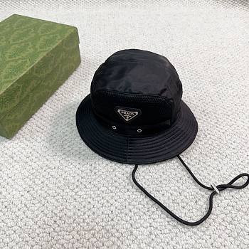 Bagsaaa Prada Nylon Bucket Black Hat