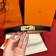 Bagsaaa Hermes Kelly Epsom Leather Belt Black - 1