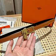 Bagsaaa Hermes Lock Epsom Leather Belt Brown - 6