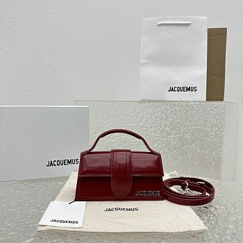 Bagsaaa Jacquemus Le Bambino leather mini red handbag - 18*6*7CM