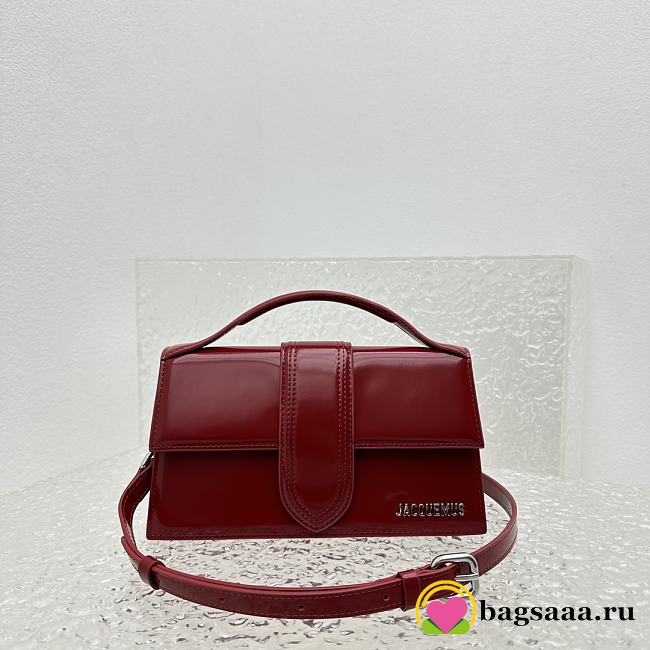 Bagsaaa Jacquemus Bambino Bag Burgundy Leather - 24*13*7CM - 1