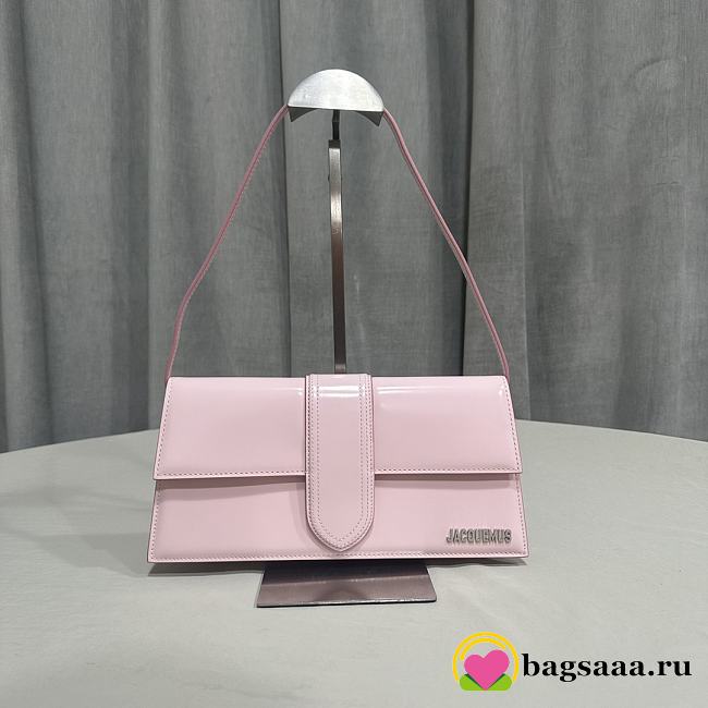Bagsaaa Jacquemus Le bambino long shoulder bag in light pink - 28x13.5x6cm - 1