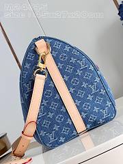 Bagsaaa Louis Vuitton Túi Keepall Bandouliere 45 denim blue - 3