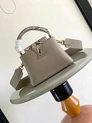 Bagsaaa Louis Vuitton Capucines BB Light Grey Python Handle -  21x14x8cm - 1