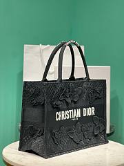Bagsaaa Dior Book Tote Medium Black D-Lace Butterfly Embroidery with 3D Macramé Effect - 6