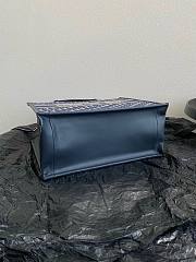 	 Bagsaaa Dior Medium Dior Book Tote Blue Oblique Embroidery and Calfskin With Strap - 5