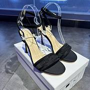 Bagsaaa Dior Dway Heeled Sandal  Metallic Thread Embroidered Satin - 3