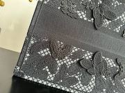 	 Bagsaaa Dior Book Tote Large Black D-Lace Butterfly Embroidery with 3D Macramé Effect - 6