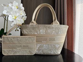 Bagsaaa Dior Hat Basket Bag Gold-tone Gradient Butterflies Embroidery
