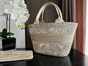 Bagsaaa Dior Hat Basket Bag Gold-tone Gradient Butterflies Embroidery - 3