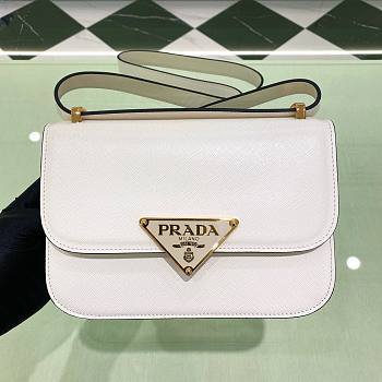 Bagsaaa Prada Embleme Saffiano shoulder bag in white