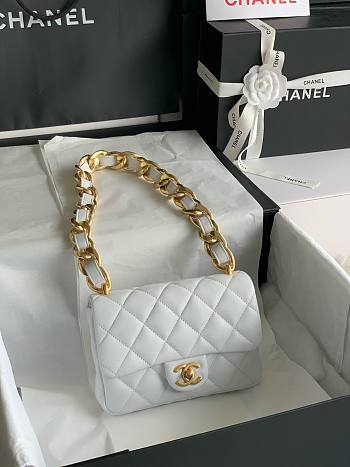 	 Bagsaaa Chanel Funky Town Small Flap Bag In White - 17x21x6cm