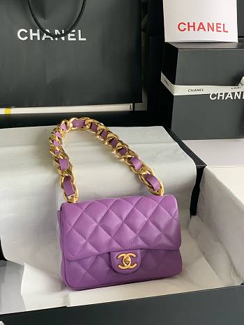 	 Bagsaaa Chanel Funky Town Small Flap Bag In Prruple - 17x21x6cm